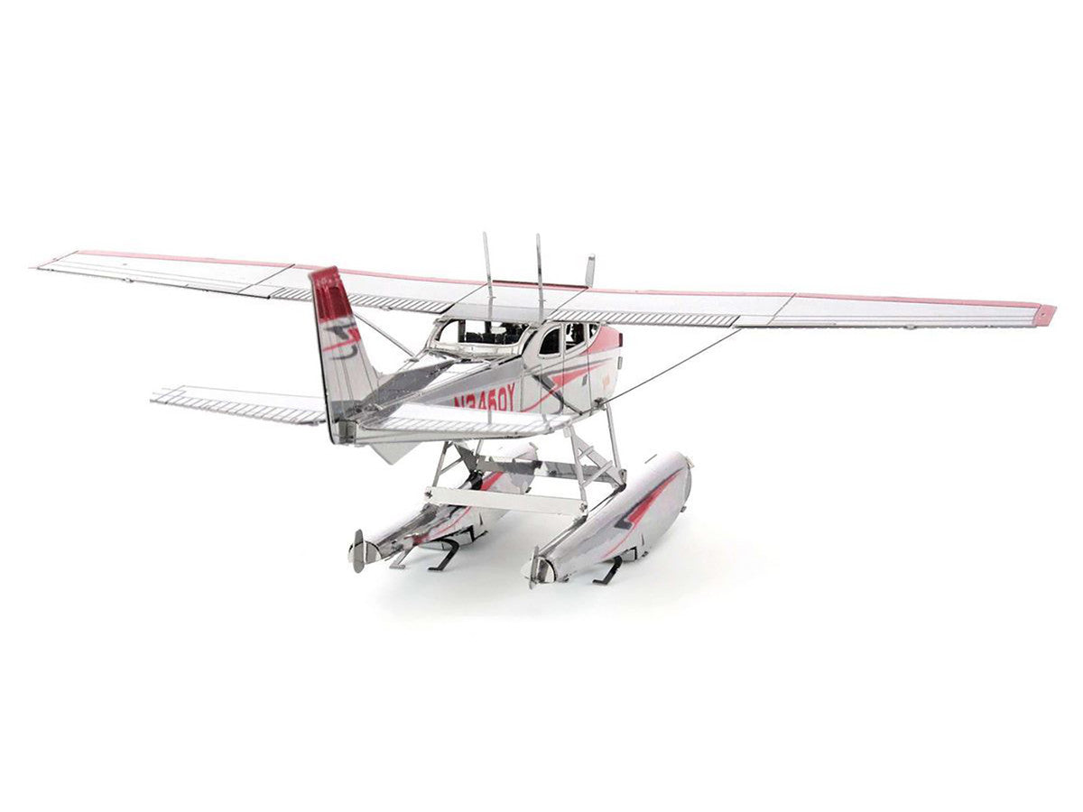 Model Kit Cessna 182 Floatplane White and Red (Moderate Difficulty) Steel Model by Metal Earth-2