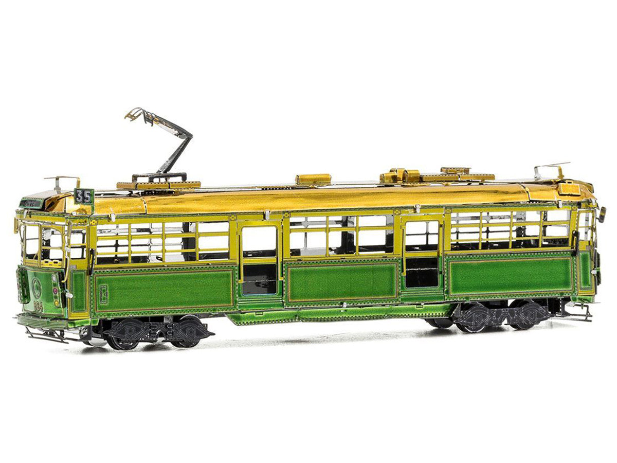 Model Kit Melbourne W-class Tram Green and Gold (Moderate Difficulty) Steel Model by Metal Earth-3