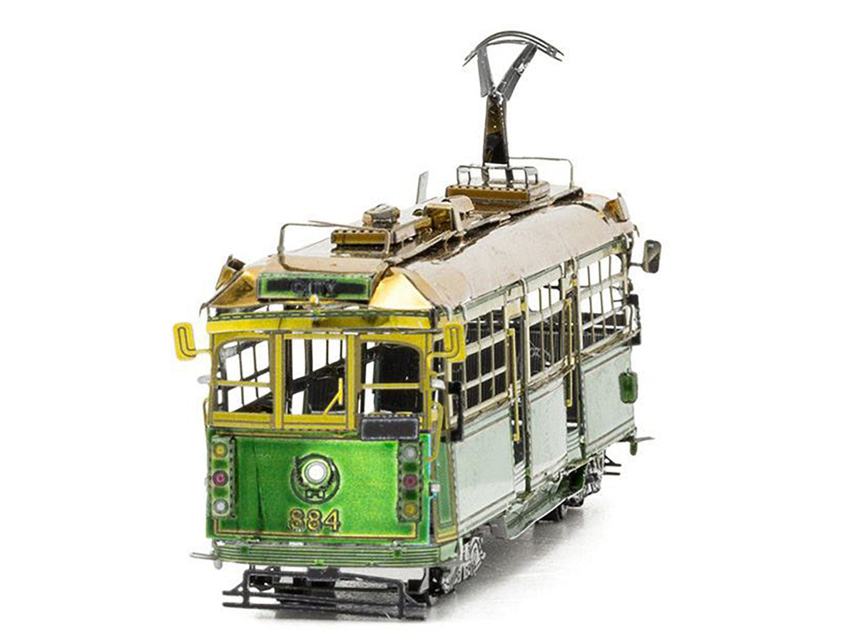 Model Kit Melbourne W-class Tram Green and Gold (Moderate Difficulty) Steel Model by Metal Earth-2