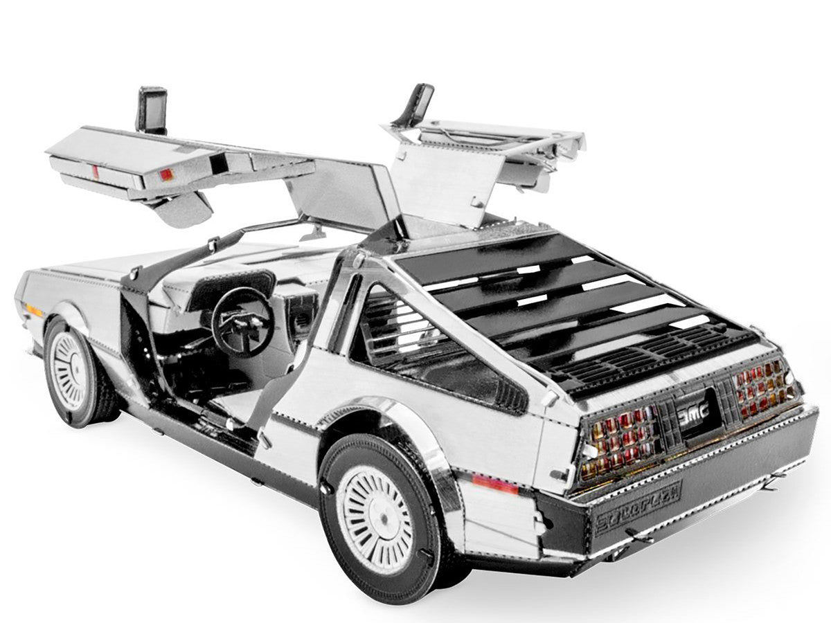Model Kit DeLorean Brushed Metal (Moderate Difficulty) Steel Model by Metal Earth-1