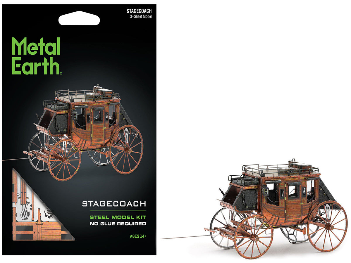 Model Kit Wild West Stagecoach (Moderate Difficulty) Steel Model by Metal Earth-4