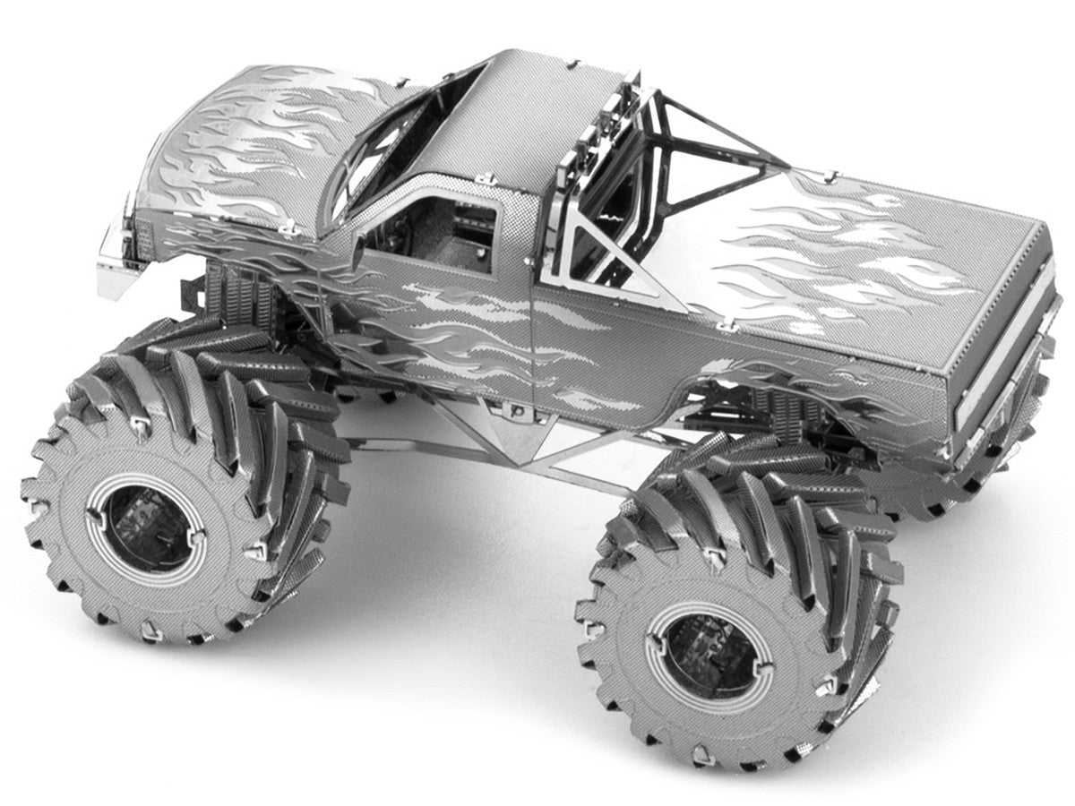 Model Kit Monster Truck with Flame Graphics (Moderate Difficulty) Steel Model by Metal Earth-1