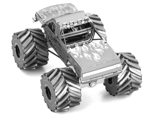 Model Kit Monster Truck with Flame Graphics (Moderate Difficulty) Steel Model by Metal Earth-0