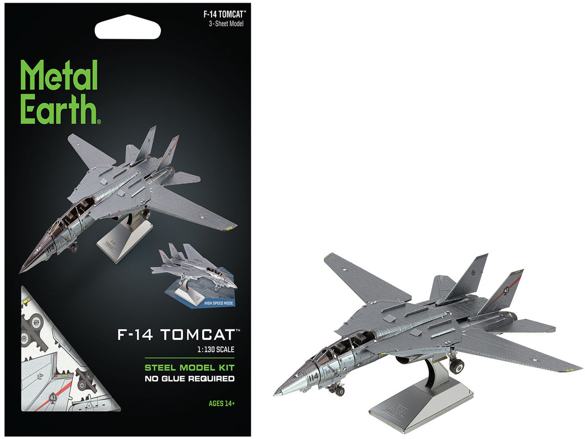 Model Kit Grumman F-14 Tomcat Fighter Aircraft "United States Navy" (Challenging Difficulty) Steel Model by Metal Earth-4
