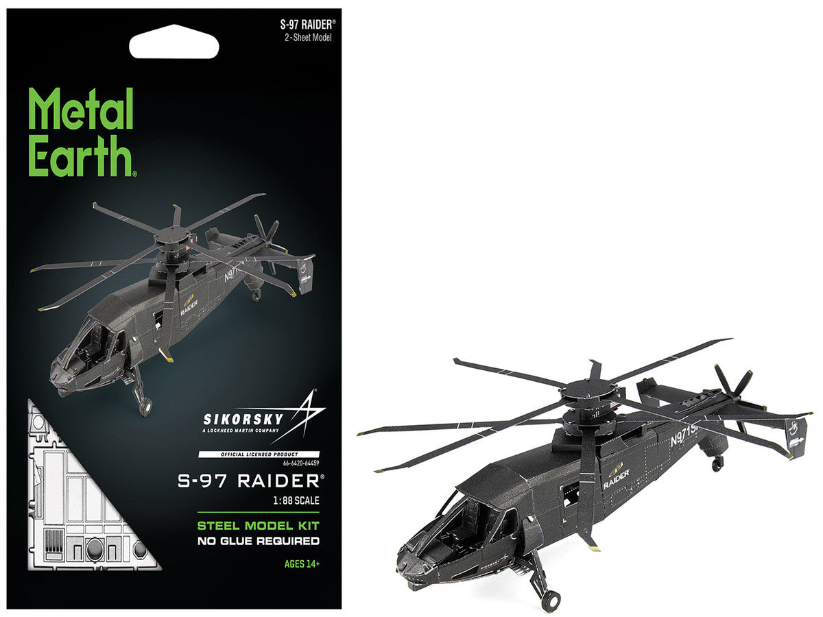 Model Kit Sikorsky S-97 Raider Attack Helicopter "United States Army" (Challenging Difficulty) Steel Model by Metal Earth-4