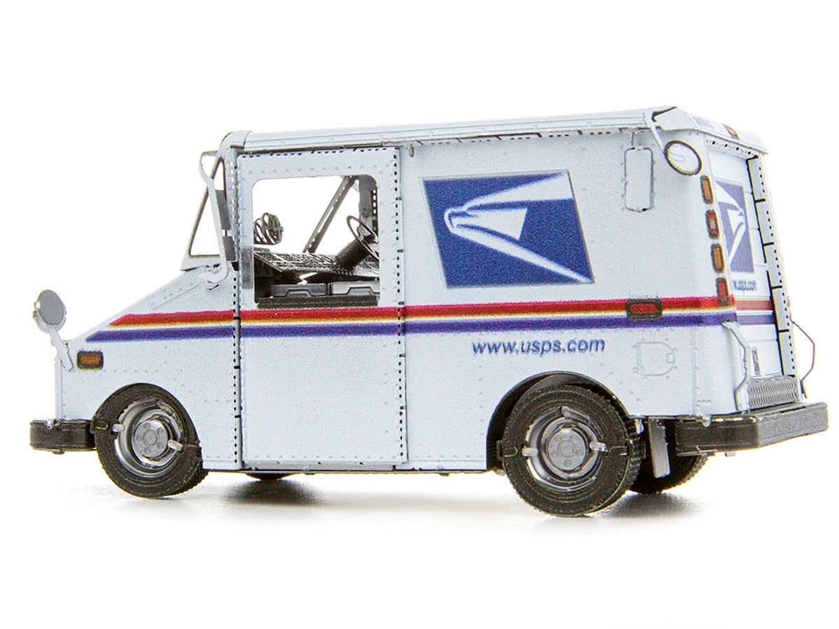 Model Kit  LLV Mail Truck White "USPS (United States Postal Service)" (Moderate Difficulty) Steel Model by Metal Earth-1