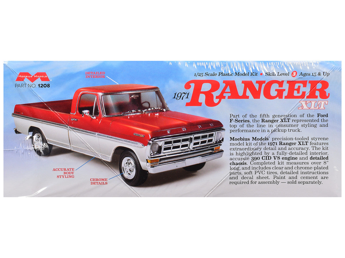 Skill 3 Model Kit 1971 Ford Ranger XLT Pickup Truck 1/25 Scale Model by Moebius-4