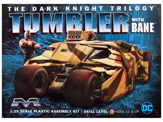 Skill 3 Model Kit Batmobile Tumbler with Bane Figure "Batman Dark Knight Trilogy" Movie Franchise 1/25 Scale Model by Moebius-0