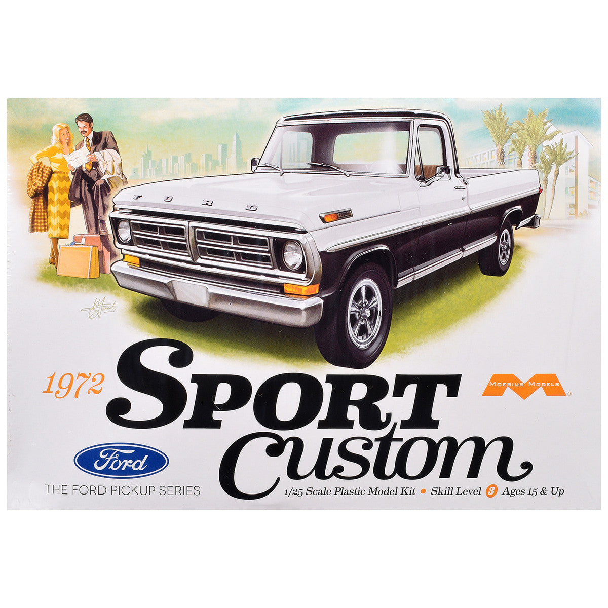 Skill 3 Model Kit 1972 Ford Sport Custom Pickup Truck 1/25 Scale Model by Moebius-0