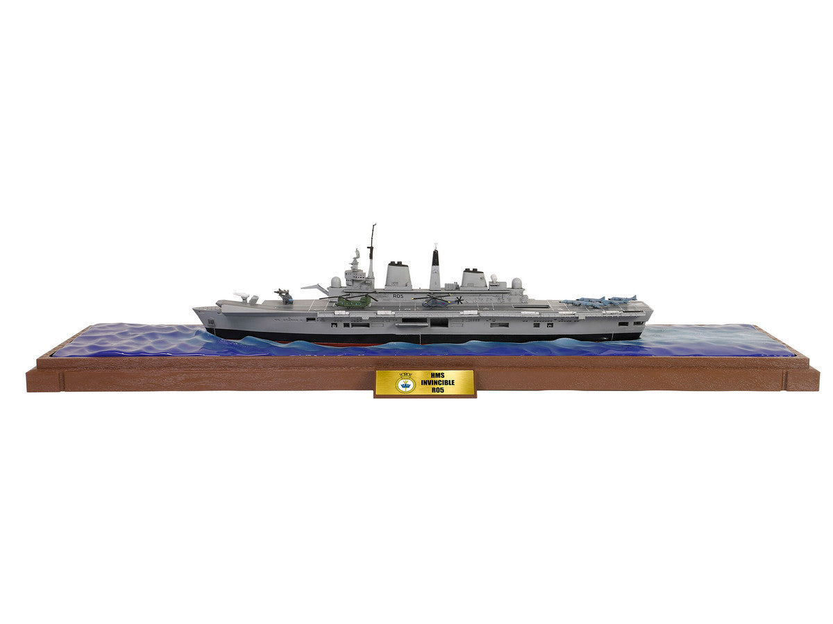 British HMS Invincible (R05) Aircraft Carrier Waterline Edition "Falklands War" (1982) British Royal Navy "Battleship" Series 1/700 Diecast Model by Metal Proud-1