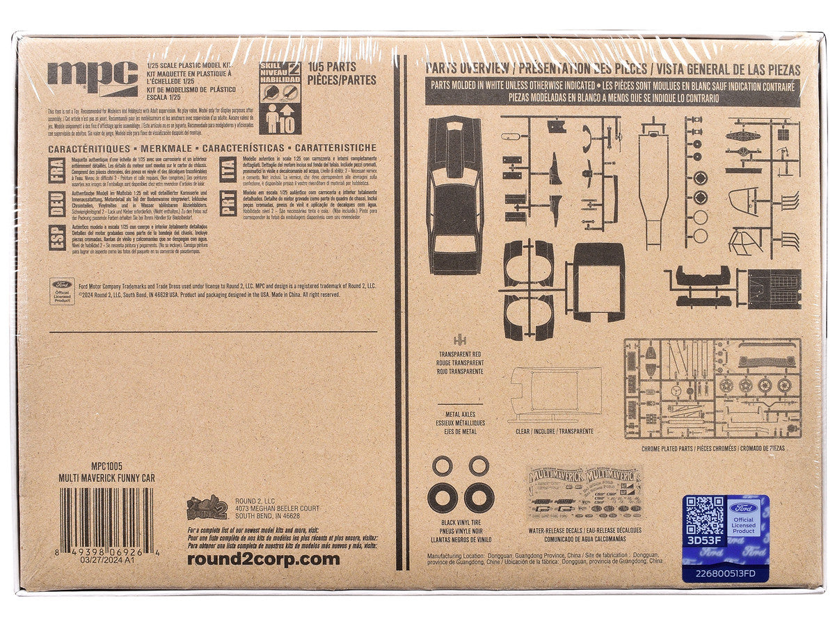 Skill 2 Model Kit "Ohio" George Montgomery's Multi Maverick Funny Car 1/25 Scale Model by MPC-2