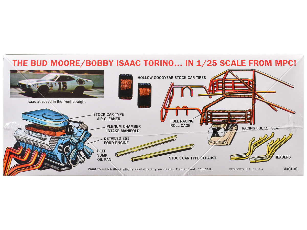 Skill 2 Model Kit 1972 Ford Torino Stock Car "Bobby Isaac" 1/25 Scale Model by MPC-2