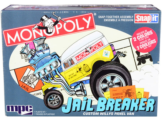 Skill 1 Snap Model Kit Custom Willys Panel Van Jail Breaker "Monopoly" 1/25 Scale Model by MPC-0