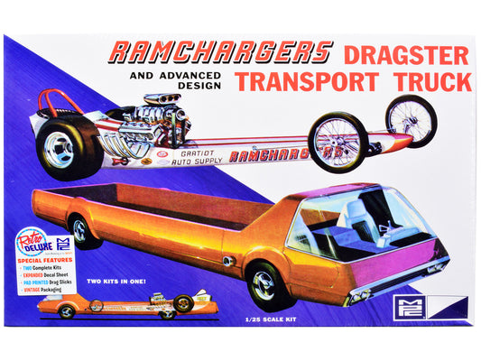 Skill 2 Model Kit Ramchargers Dragster and Advanced Design Transport Truck 2 Kits in 1 1/25 Scale Models by MPC-0