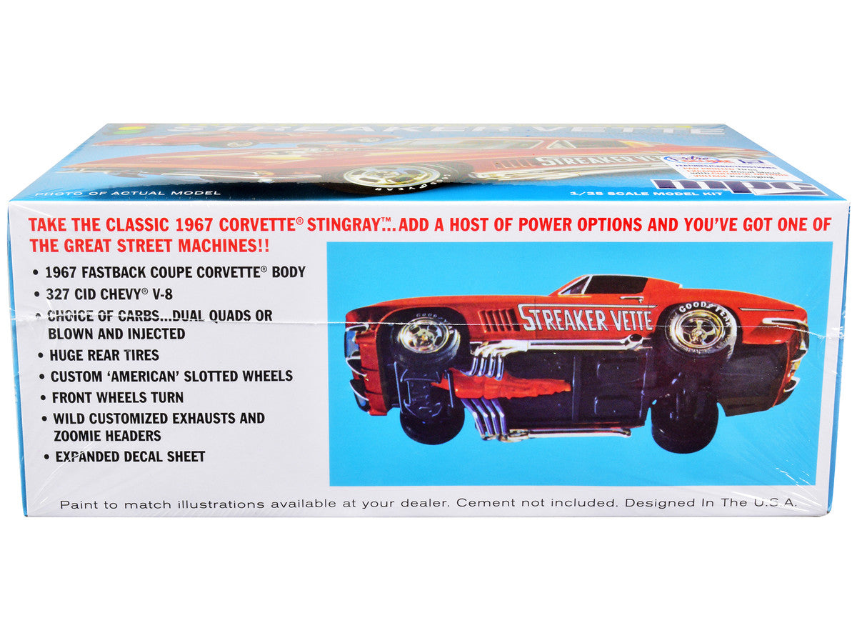 Skill 2 Model Kit 1967 Chevrolet Corvette Stingray "Streaker Vette" "The Great Street Machines" Series 1/25 Scale Model Car by MPC-2