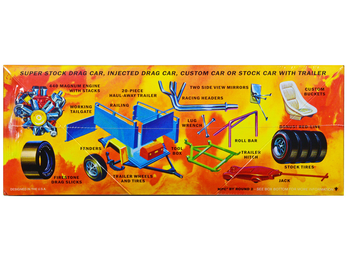 Skill 2 Model Kit 1968 Dodge Coronet Hardtop with Trailer 1/25 Scale Model by MPC-2