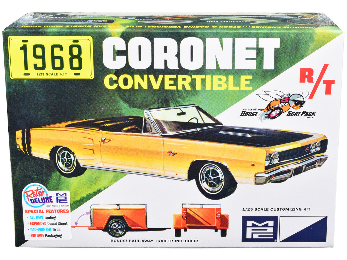 Skill 2 Model Kit 1968 Dodge Coronet R/T Convertible with Haul-Away Trailer 1/25 Scale Model by MPC-0