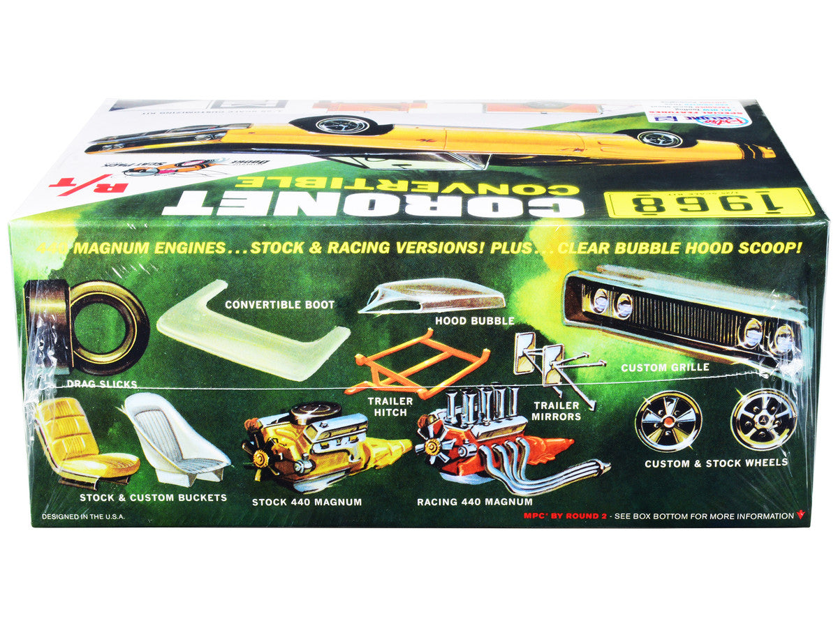 Skill 2 Model Kit 1968 Dodge Coronet R/T Convertible with Haul-Away Trailer 1/25 Scale Model by MPC-2