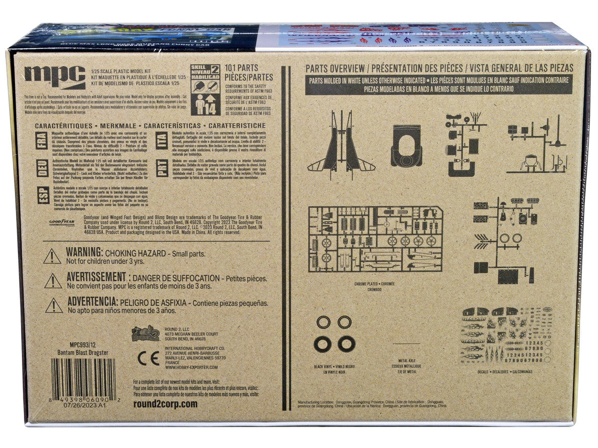 Skill 2 Model Kit "Bantam Blast" AA/FA Altered Roadster/Dragster 1/25 Scale Model by MPC-3