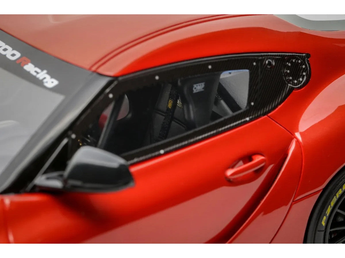2023 Toyota Supra GT4 100 Edition Plasma Orange Metallic Limited Edition to 999 pieces Worldwide 1/18 Model Car by Otto Mobile-3