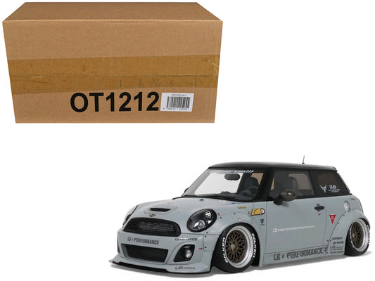 2015 Mini Cooper R56 LB-Works "LB Nation" Gray with Black Top Limited Edition to 999 pieces Worldwide 1/18 Model Car by Otto Mobile-0