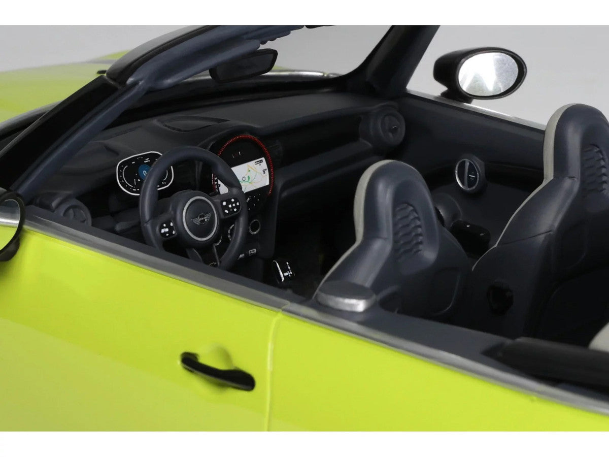 2021 Mini JCW Cabrio Zesty Yellow with Black Stripes 1/18 Model Car by Otto Mobile-2