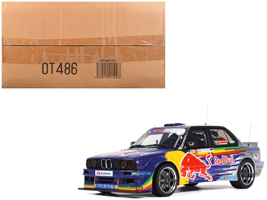 2023 BMW E30 V8 Drift "Red Bull Driftbrothers" Blue and Silver with Graphics Limited Edition to 3000 pieces Worldwide 1/18 Model Car by Otto Mobile-0