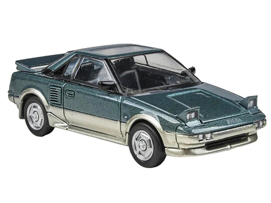 1985 Toyota MR2 MK1 Green Metallic and Gold with Sunroof 1/64 Diecast Model Car by Paragon Models-0