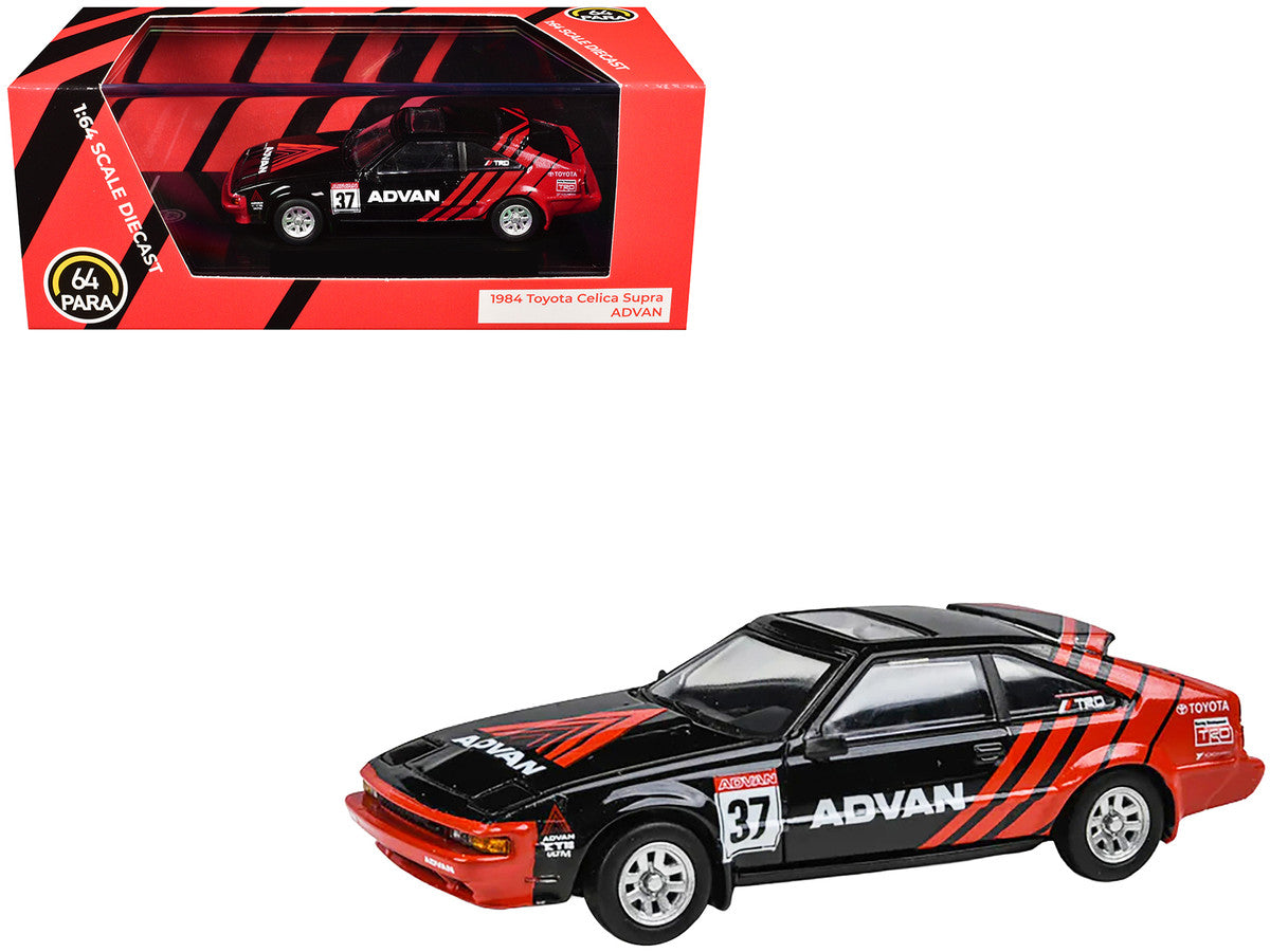 1984 Toyota Celica Supra #37 "ADVAN" Black and Red 1/64 Diecast Model Car by Paragon Models-3