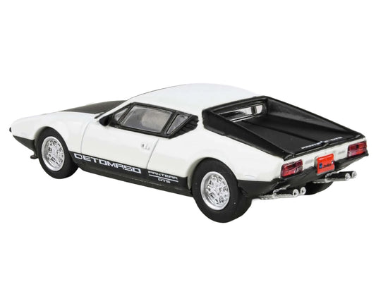 1972 De Tomaso Pantera White and Black 1/64 Diecast Model Car by Paragon Models-0