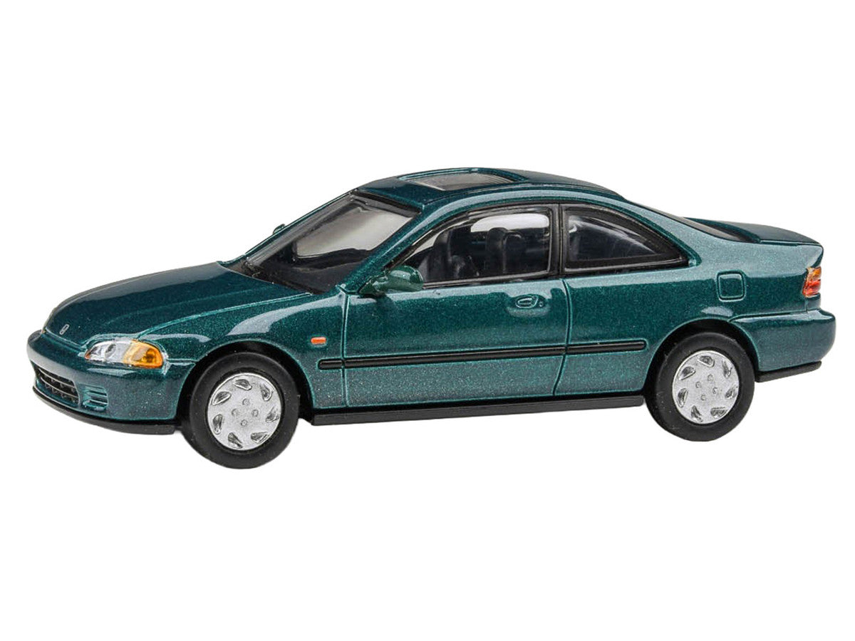 1995 Honda Civic Coupe EJ1 Paradise Blue Green Metallic with Sunroof 1/64 Diecast Model Car by Paragon Models-1