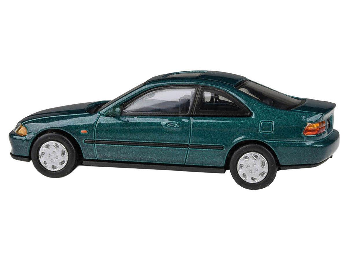 1995 Honda Civic Coupe EJ1 Paradise Blue Green Metallic with Sunroof 1/64 Diecast Model Car by Paragon Models-2