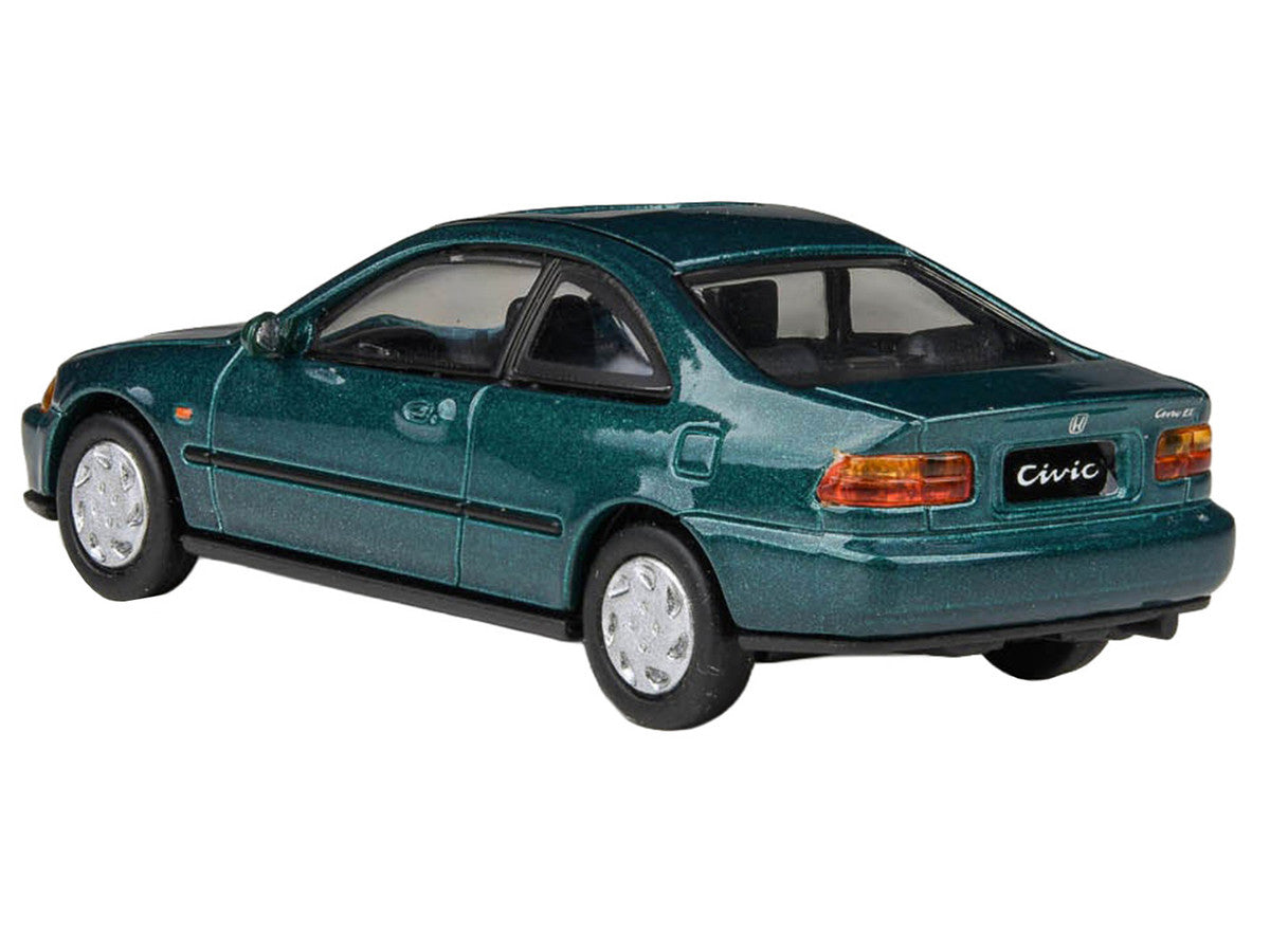 1995 Honda Civic Coupe EJ1 Paradise Blue Green Metallic with Sunroof 1/64 Diecast Model Car by Paragon Models-3
