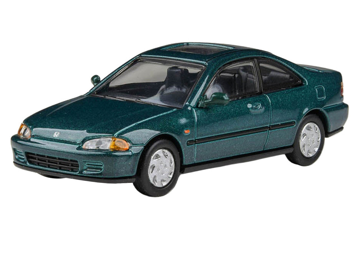 1995 Honda Civic Coupe EJ1 Paradise Blue Green Metallic with Sunroof 1/64 Diecast Model Car by Paragon Models-4