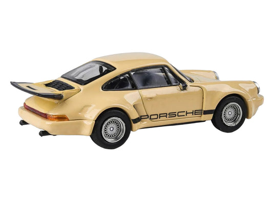 Porsche 911 Carrera RSR 3.0 Sahara Beige with Black Stripes 1/64 Diecast Model Car by Paragon-0