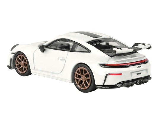 2025 Porsche 911 GT3 (992.2) Grand Prix White with Carbon Stripe 1/64 Diecast Model Car by Paragon-0