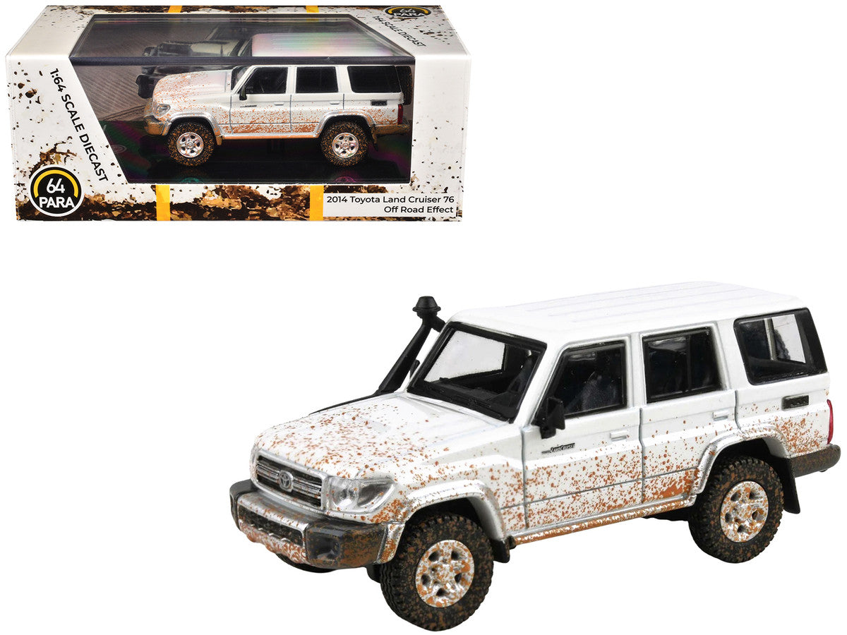 2014 Toyota Land Cruiser 76 White (Dirty Off Road Effect) 1/64 Diecast Model Car by Paragon Models-3