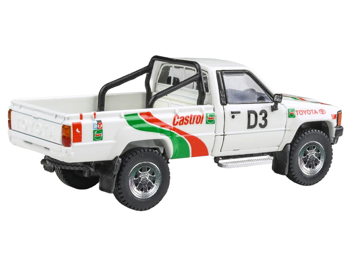 Toyota Hilux Pickup Truck #D3 "Castrol" White with Graphics "Rustenburg 400 Rally" (1995) 1/64 Diecast Model Car by Paragon Models-2