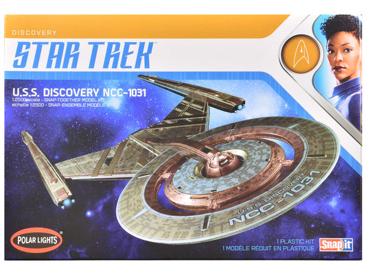 Skill 2 Snap Model Kit U.S.S. Discovery NCC-1031 Spacecraft "Star Trek: Discovery" (2017-2024) TV Series 1/2500 Scale Model by Polar Lights-0