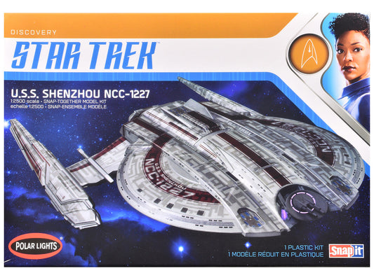 Skill 2 Snap Model Kit U.S.S. Shenzhou NCC-1227 Spacecraft "Star Trek: Discovery" (2017-2024) TV Series 1/2500 Scale Model by Polar Lights-0