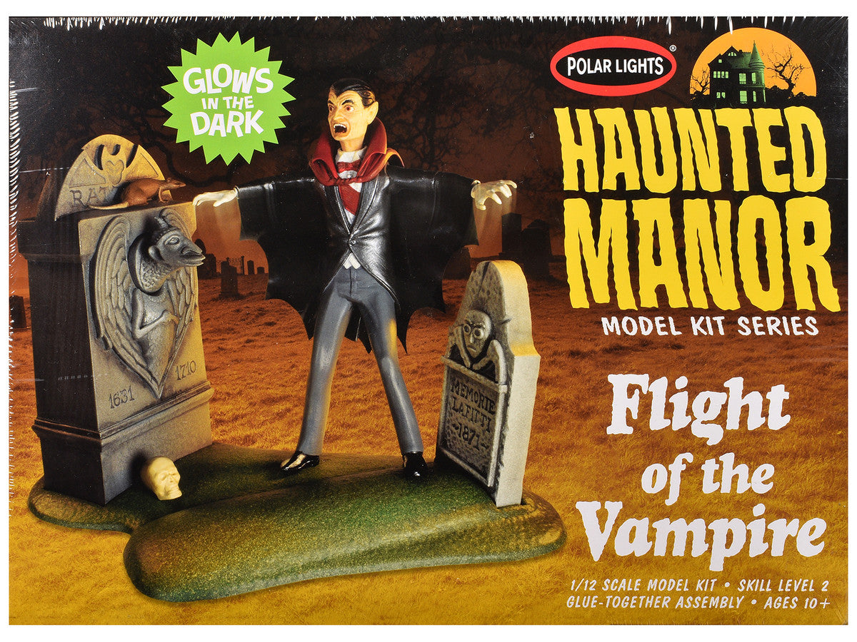 Skill 2 Model Kit Haunted Manor "Flight of the Vampire" Diorama Set 1/12 Scale Model by Polar Lights-2