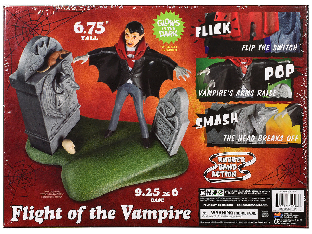 Skill 2 Model Kit Haunted Manor "Flight of the Vampire" Diorama Set 1/12 Scale Model by Polar Lights-1