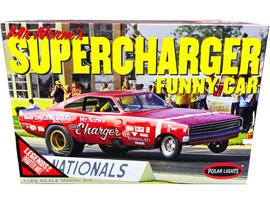 Skill 2 Model Kit 1969 Dodge Charger Funny Car "Mr. Norm's Supercharger" "Legends of the Quarter Mile" 1/25 Scale Model by Polar Lights-0
