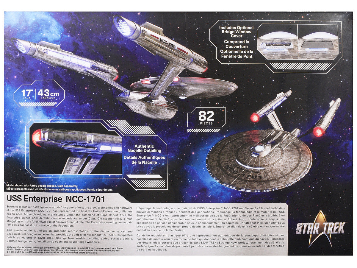 Skill 2 Model Kit USS Enterprise NCC-1701 Spacecraft "Star Trek: Strange New Worlds" (2022-Current) TV Series 1/1000 Scale Model by Polar Lights-2