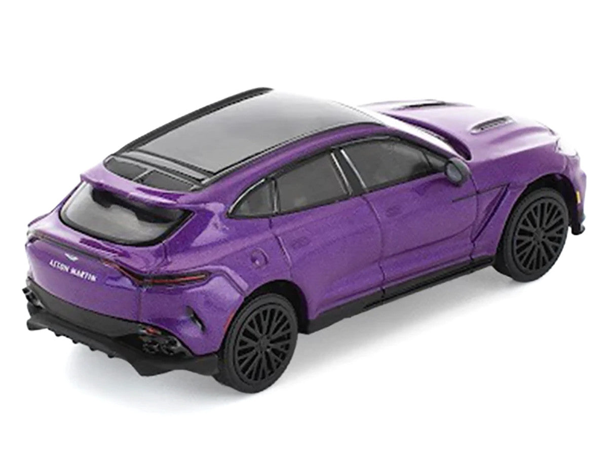 Aston Martin DBX 707 Storm Purple Metallic with Black Top 1/64 Diecast Model Car by Pop Race-1