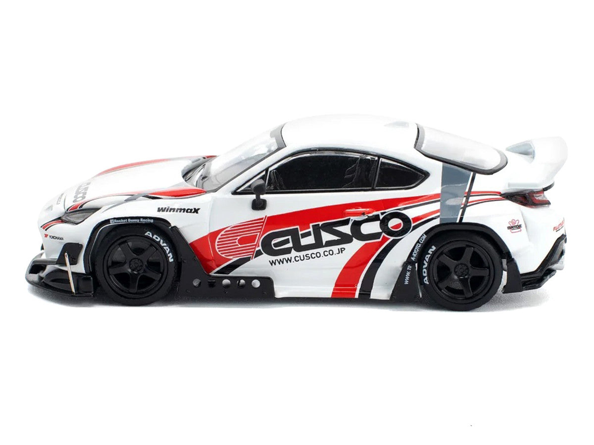 Toyota Pandem GR86 "Cusco" White with Racing Graphics 1/64 Diecast Model Car by Pop Race-1