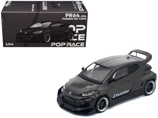 Toyota "Pandem" GR Yaris RHD (Right Hand Drive) Carbon Fiber 1/64 Diecast Model Car by Pop Race-0