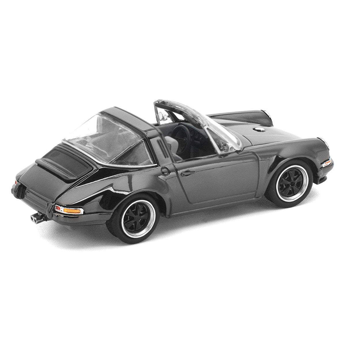 Singer Targa Dark Chrome "The Dark Chrome Series" 1/64 Diecast Model Car by Pop Race-3