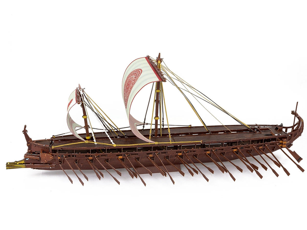 Model Kit Greek Trireme Warship (Expert Difficulty) Steel Model by Metal Earth-1