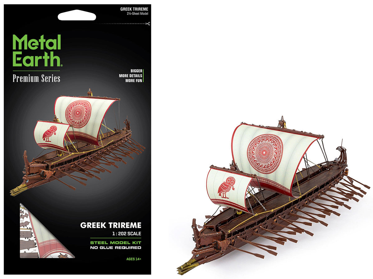 Model Kit Greek Trireme Warship (Expert Difficulty) Steel Model by Metal Earth-4